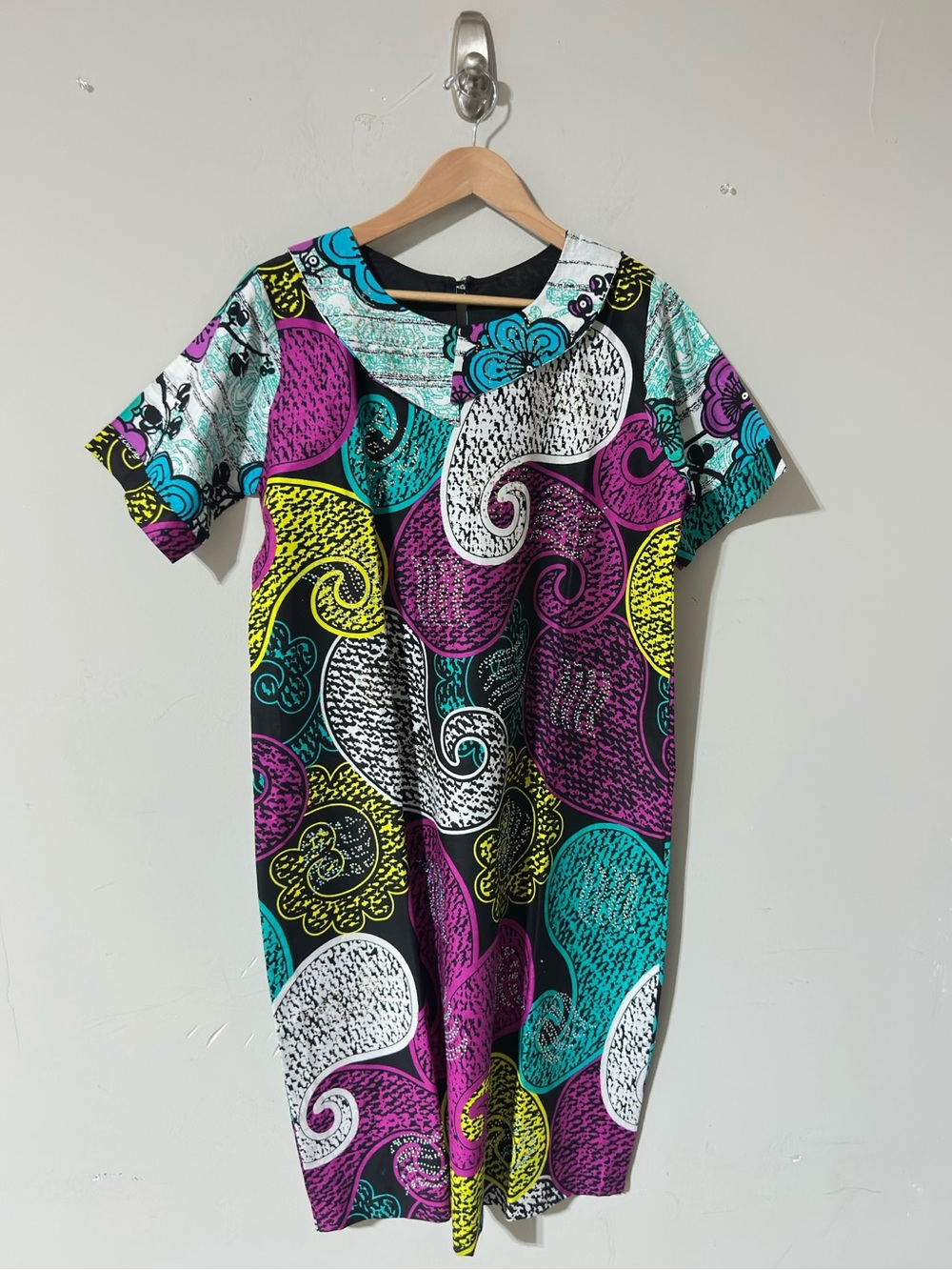 African Women’s Embellished Stone Kaftan Mini Dress Elegant Formal Gown